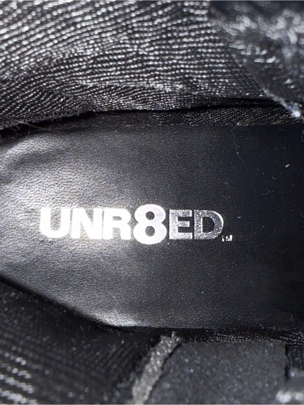 UNR8ED Black Lace-up with Lug Sole Black Combat Boots Felicia Youth Size 5M